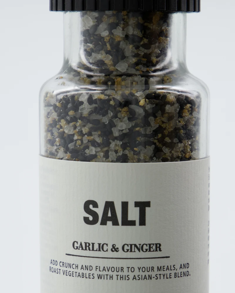 Salzmühle - Knoblauch & Ingwer (mit schwarzem Sesam)