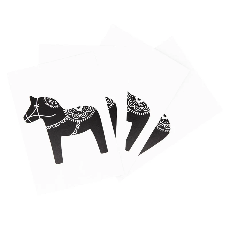Postkarten Dalapferd - 4er Set