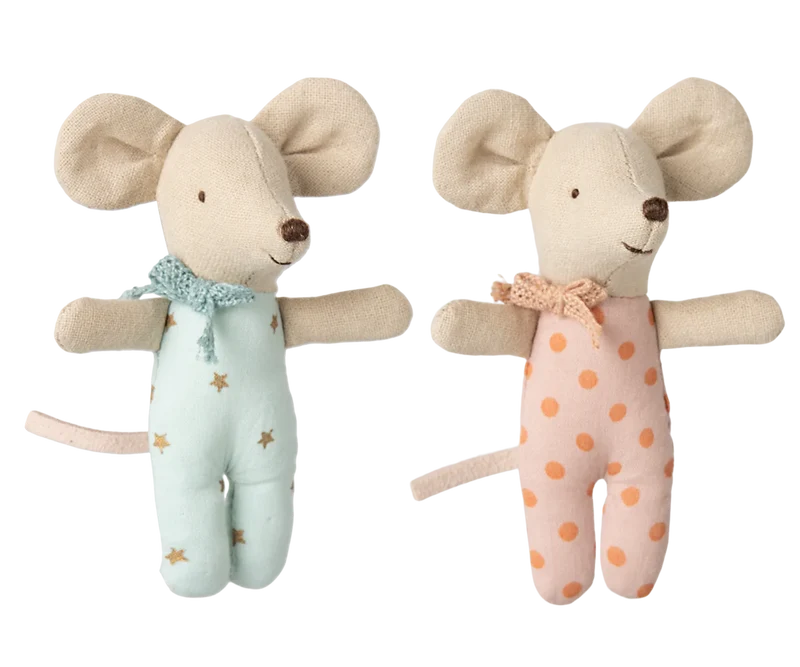 Zwillinge - Babymäuse in Streichholzschachtel
