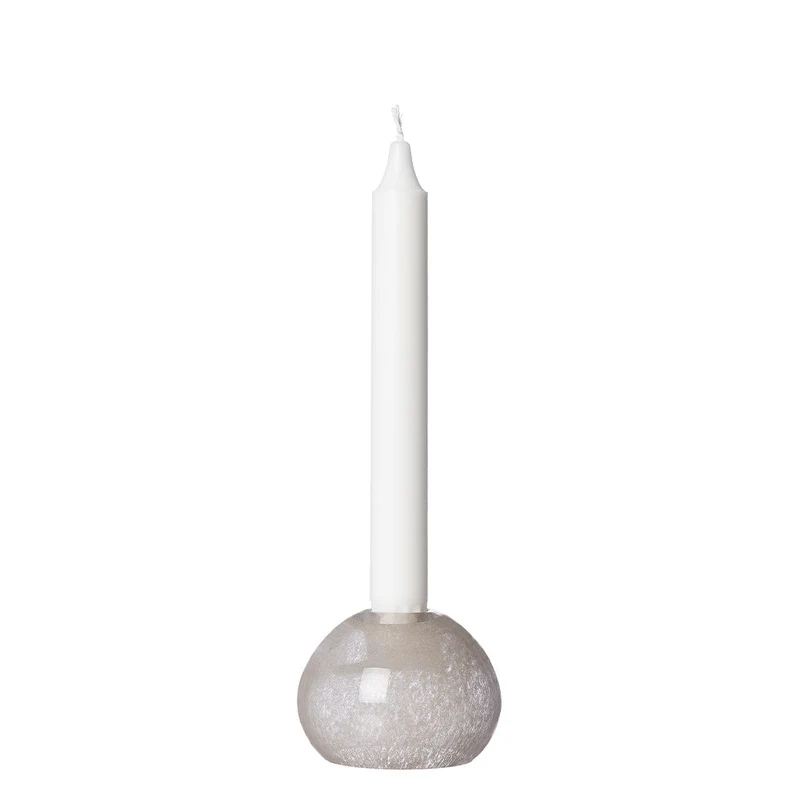 Kugel-Kerzenhalter aus Glas - beige