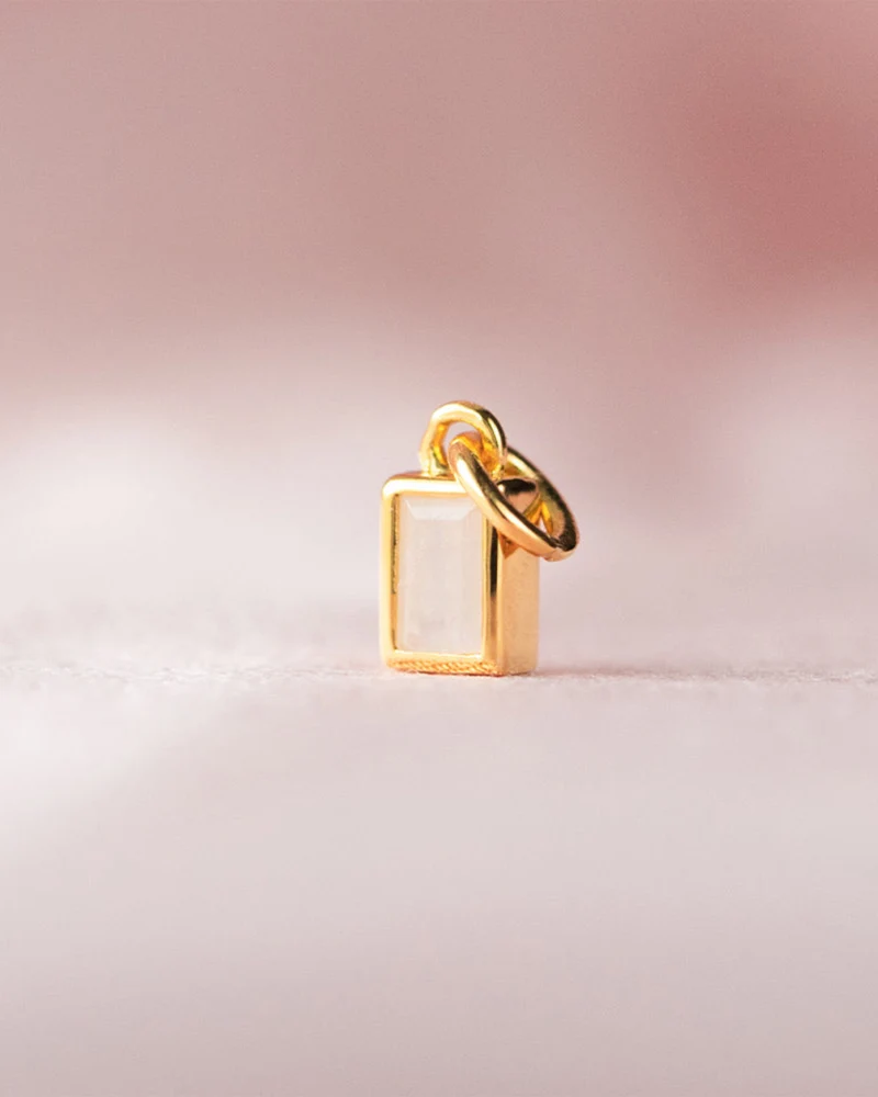 Anhänger Beloved Squared mit Mondstein - gold
