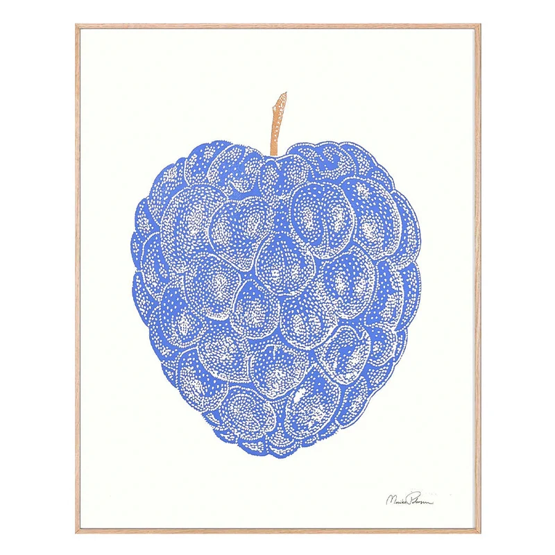 Druck - Brombeere blau/weiß