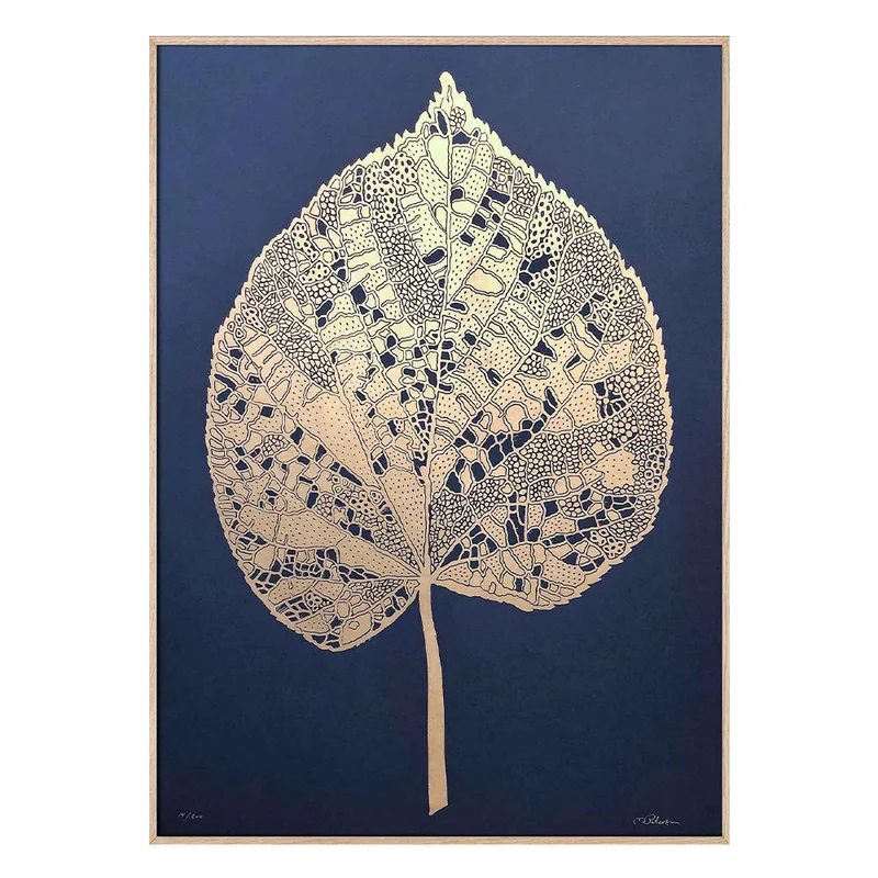 Druck - großes Blatt blau