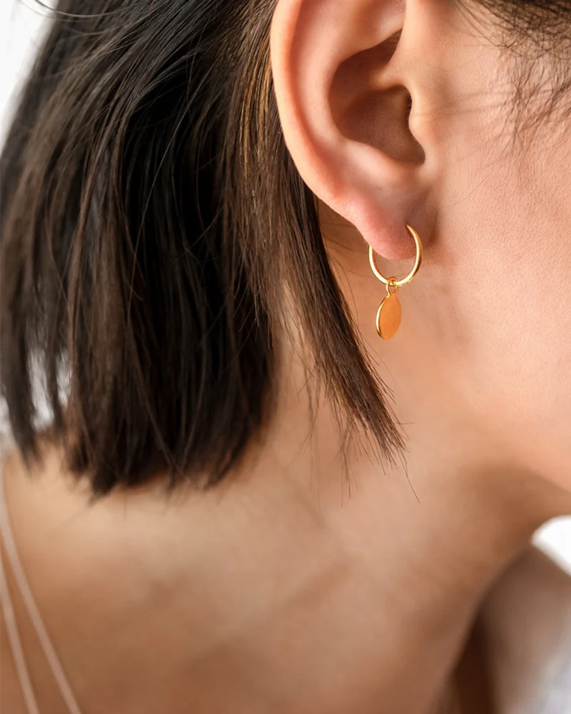 Ohrringe Minimalistica Hammered - gold