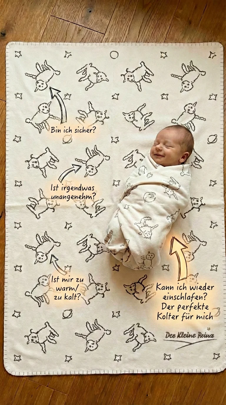 Der Kleine Prinz Schafe Kinderdecke Grau/Natur – Bio-Baumwolldecke 100 × 150 cm | Kolter