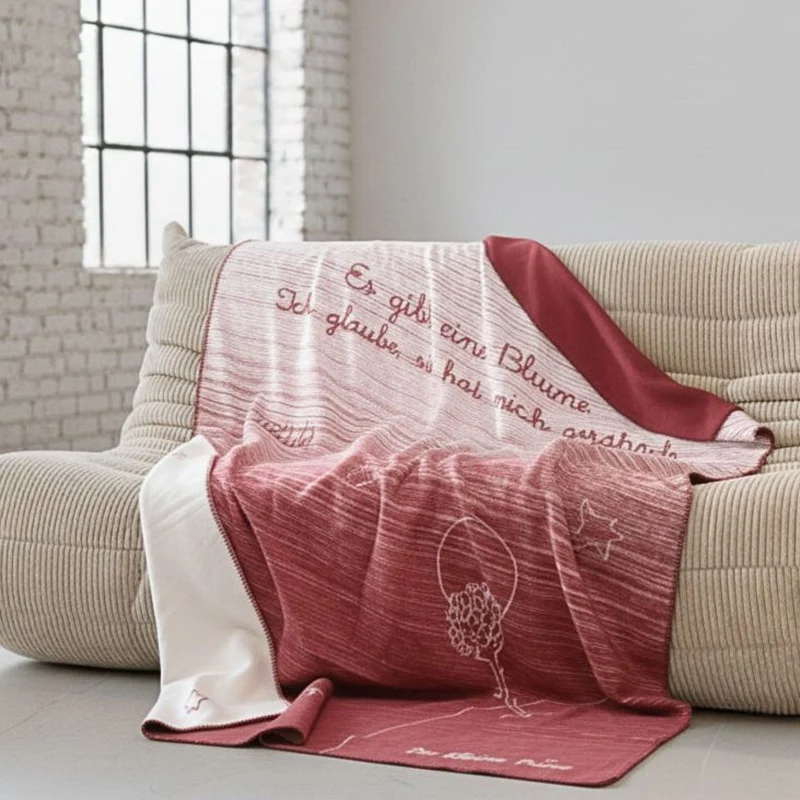 Der Kleine Prinz Blume Kuscheldecke – Bio-Baumwolldecke 150 × 200 cm | Kolter
