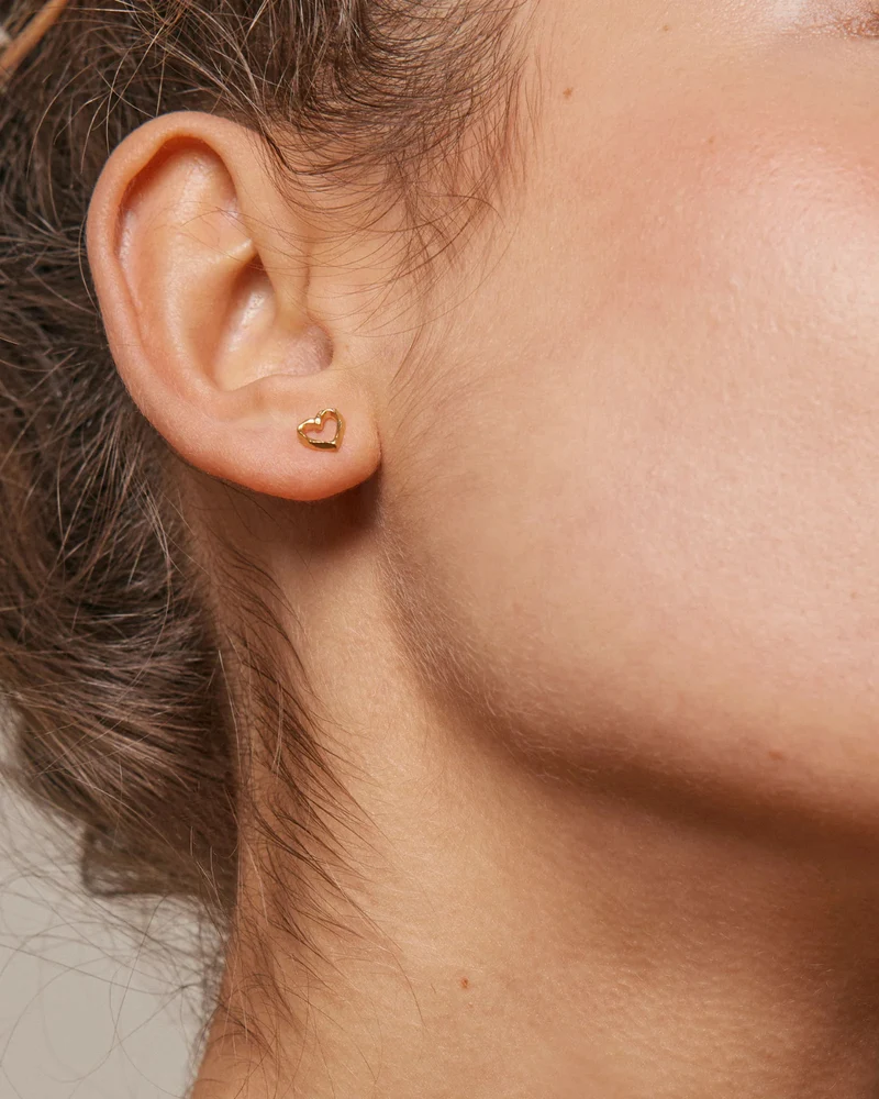 Ohrstecker Organic Heart - gold