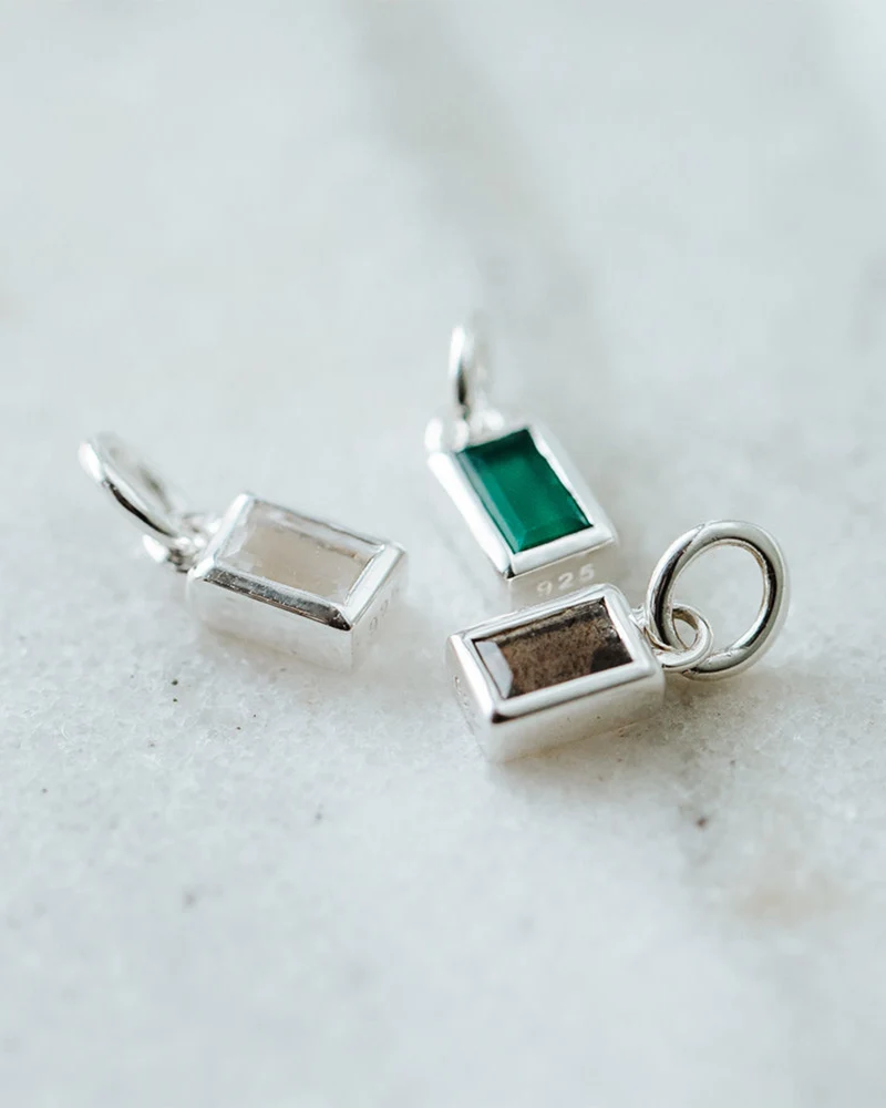 Anhänger Beloved Squared mit grünem Onyx - silber
