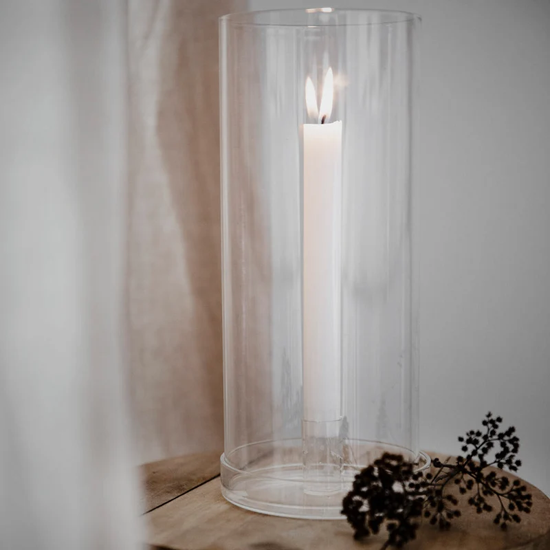 Kerzenhalter mit Glaszylinder - Ø 12 cm