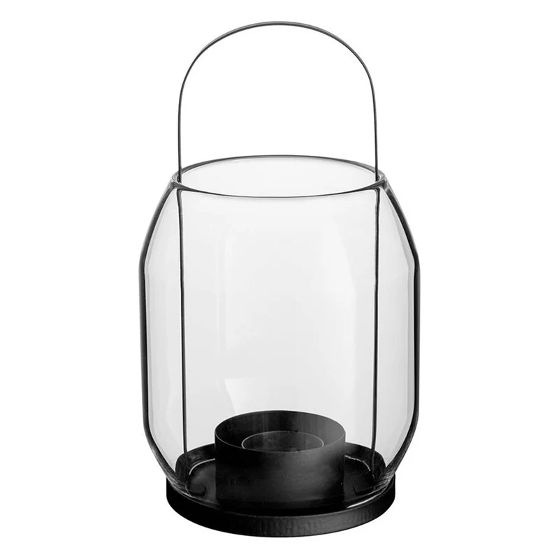 Laterne/ Windlicht für Teelichter - schwarz