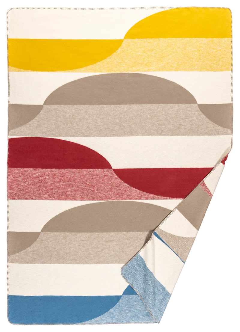 Wave Nr. 1 Kuscheldecke Bunt – Bio-Baumwolldecke 150 × 200 cm | Richter