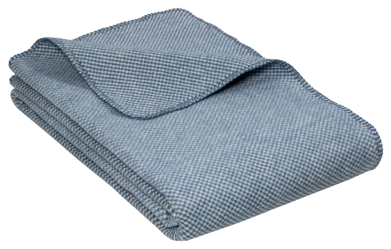 Kuscheldecke Stripy Bluestone aus Bio-Baumwolle – XXL 150 × 220 cm | Richter