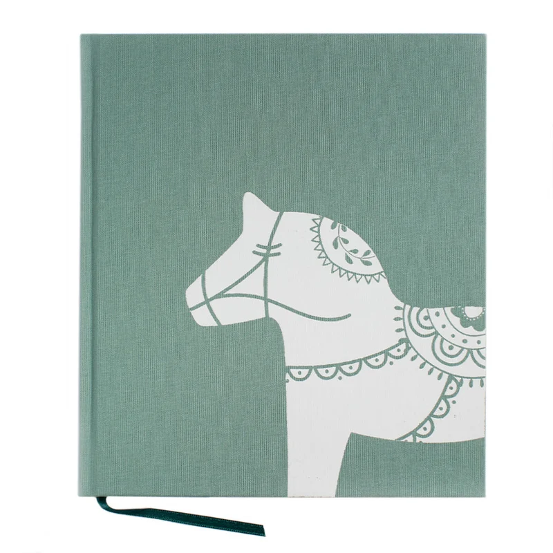 Notizbuch Dalapferd - dusty green 21 x 24 cm
