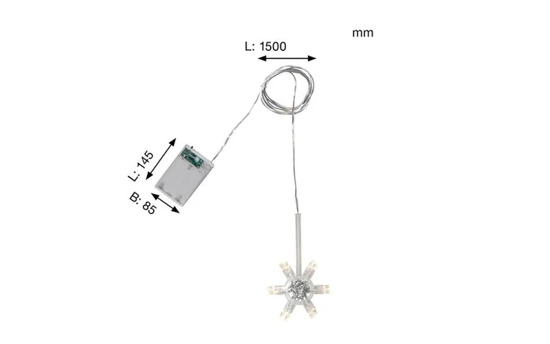 Lichterkette für Papiersterne Lighty, transparent, 150 cm