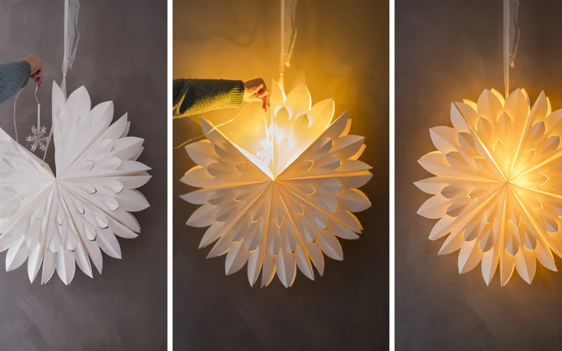 Lichterkette für Papiersterne Lighty, transparent, 150 cm