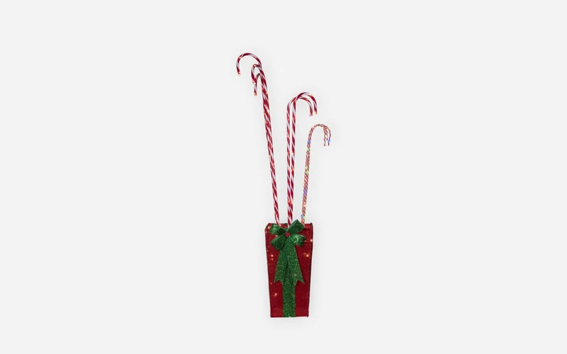 Stehleuchte Candycane in Box, rot/weiß Candycane