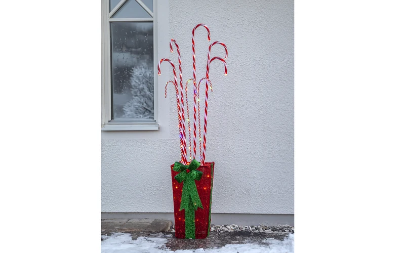 Stehleuchte Candycane in Box, rot/weiß Candycane