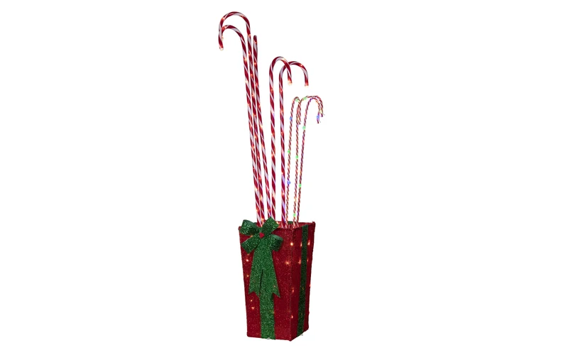 Stehleuchte Candycane in Box, rot/weiß Candycane
