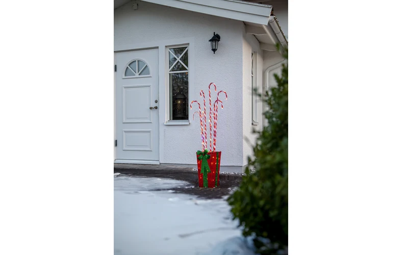 Stehleuchte Candycane in Box, rot/weiß Candycane