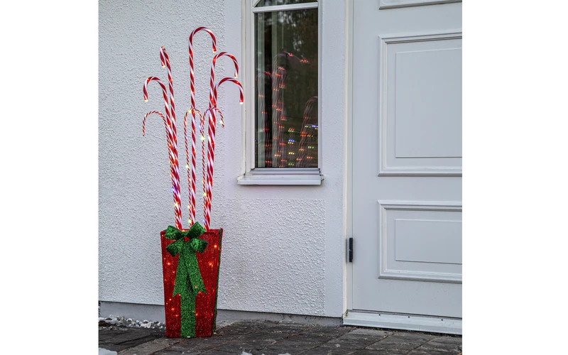 Stehleuchte Candycane in Box, rot/weiß Candycane