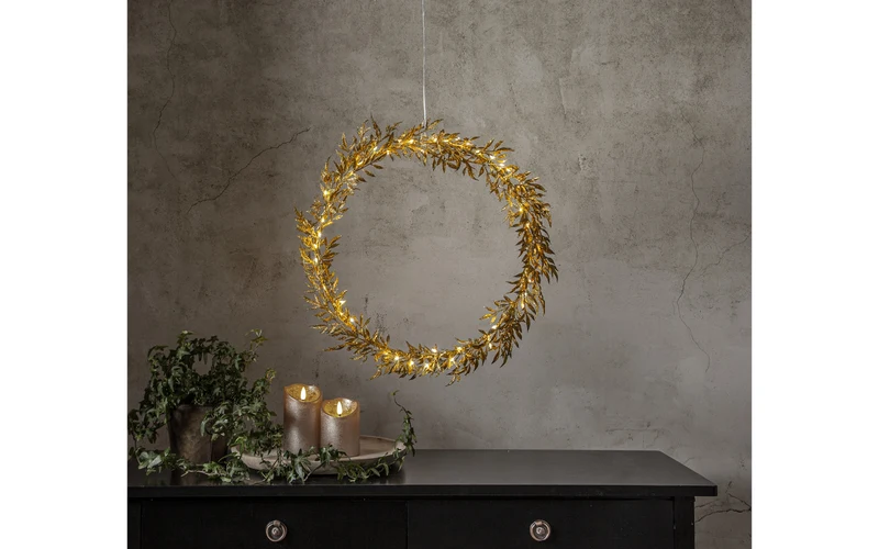 Kranz mit Beleuchtung Holiday, goldfarbig, 44 cm Holiday