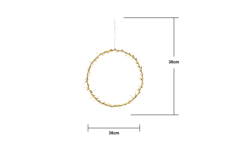 Kranz mit Beleuchtung Holiday, goldfarbig, 44 cm Holiday