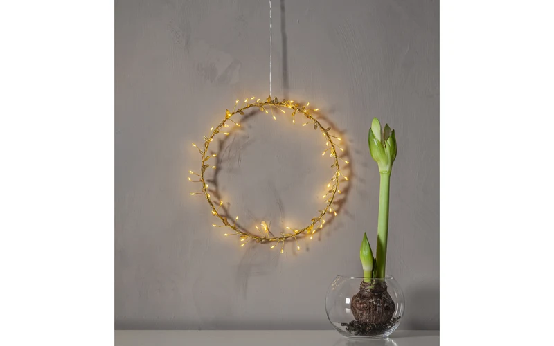 Kranz mit Beleuchtung Holiday, goldfarbig, 44 cm Holiday