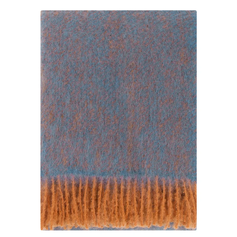 Wolldecke Revontuli - rust-denim blue (130 x 170 cm)