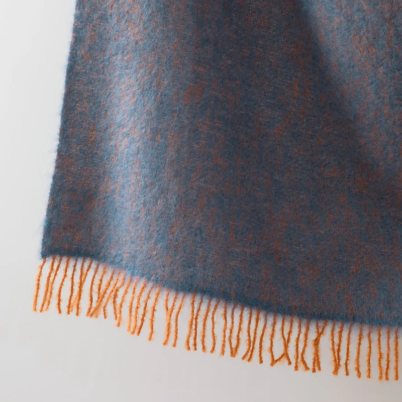 Wolldecke Revontuli - rust-denim blue (130 x 170 cm)