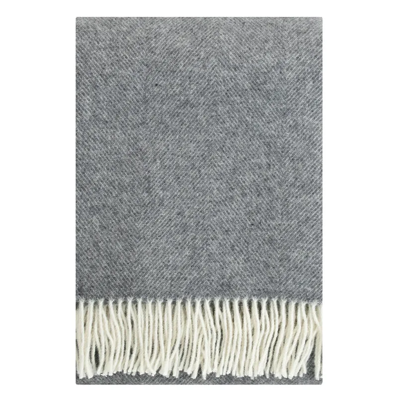Wolldecke Arvo - white-melange grey (130 x 180 cm)