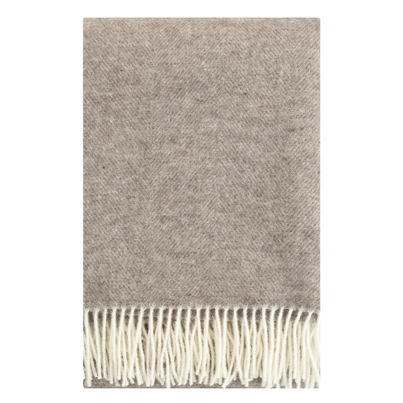Wolldecke Arvo - white-nature's beige (130 x 180 cm)