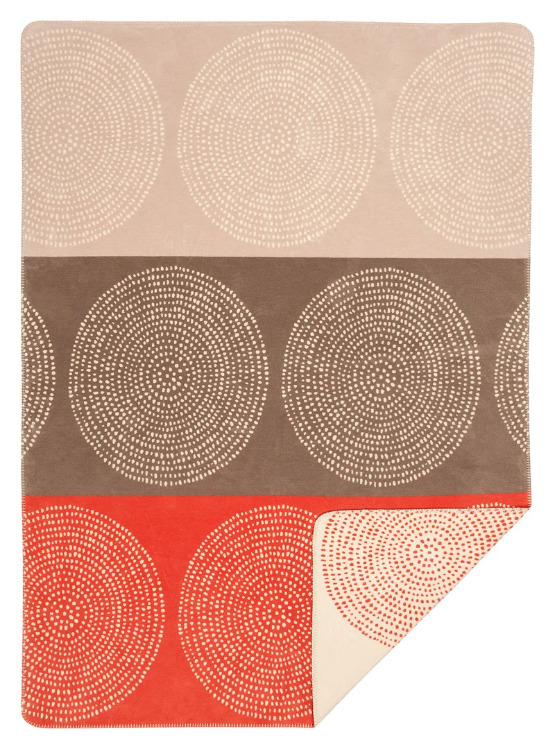 Kuscheldecke Kreise aus Bio-Baumwolle – 150 × 200 cm, 4 Farben | Richter