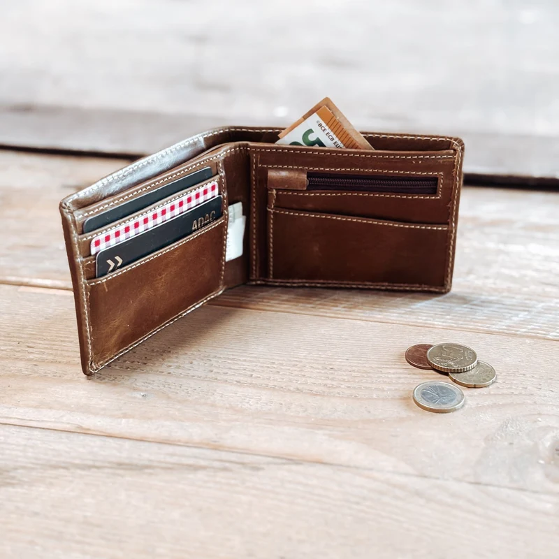 Portemonnaie aus Büffelleder