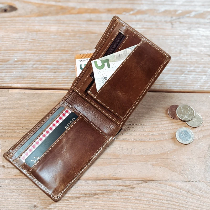 Portemonnaie aus Büffelleder