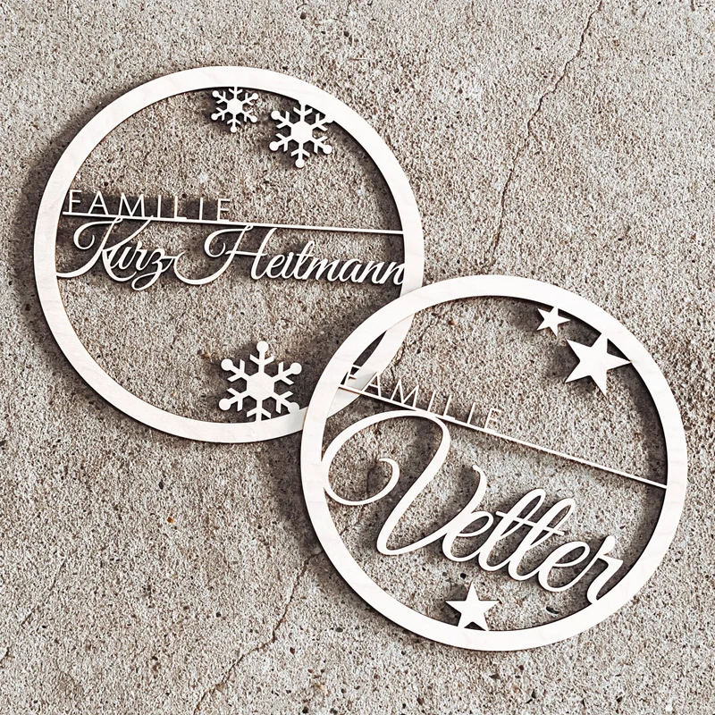 Holzkranz Winter mit Familienname
