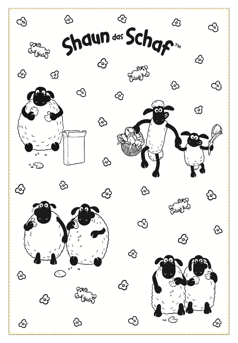Shaun das Schaf Kuscheldecke – Bio-Baumwolldecke 150 × 200 cm | Kolter