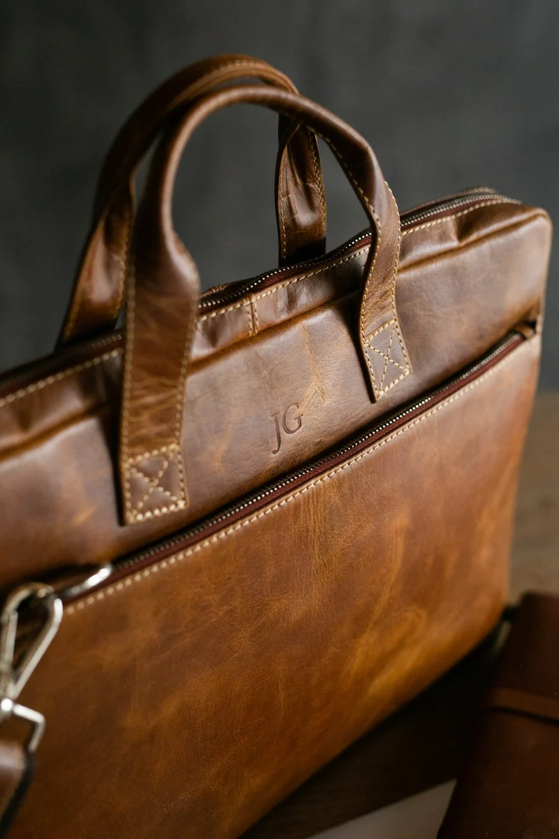 Laptoptasche aus Büffelleder
