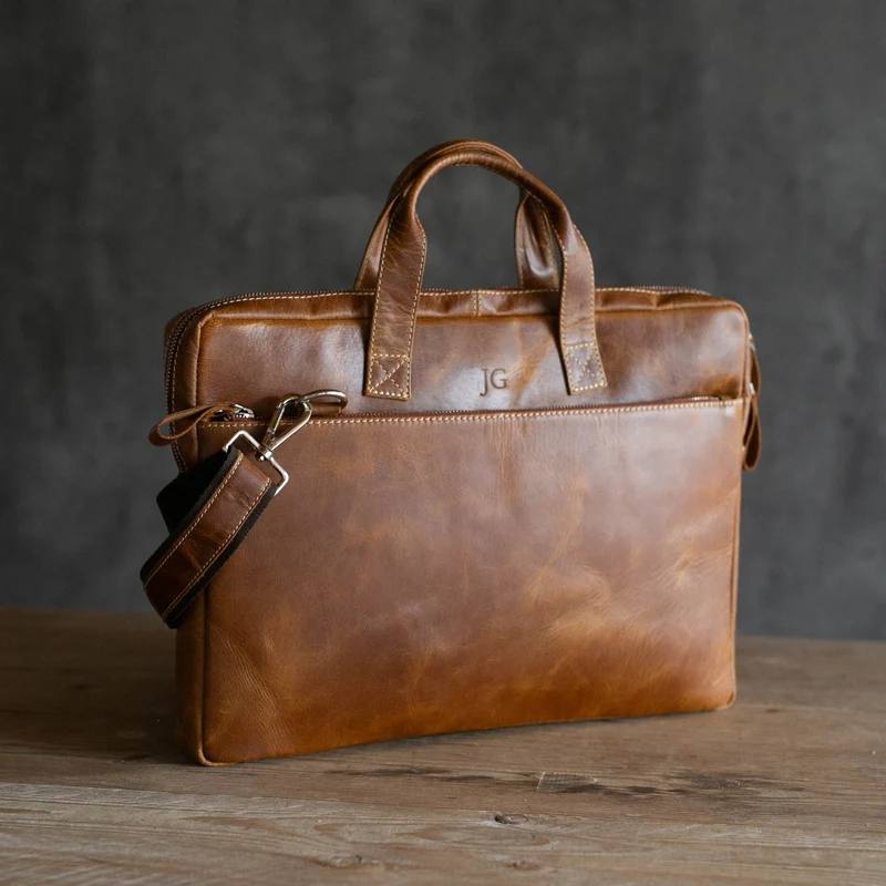 Laptoptasche aus Büffelleder
