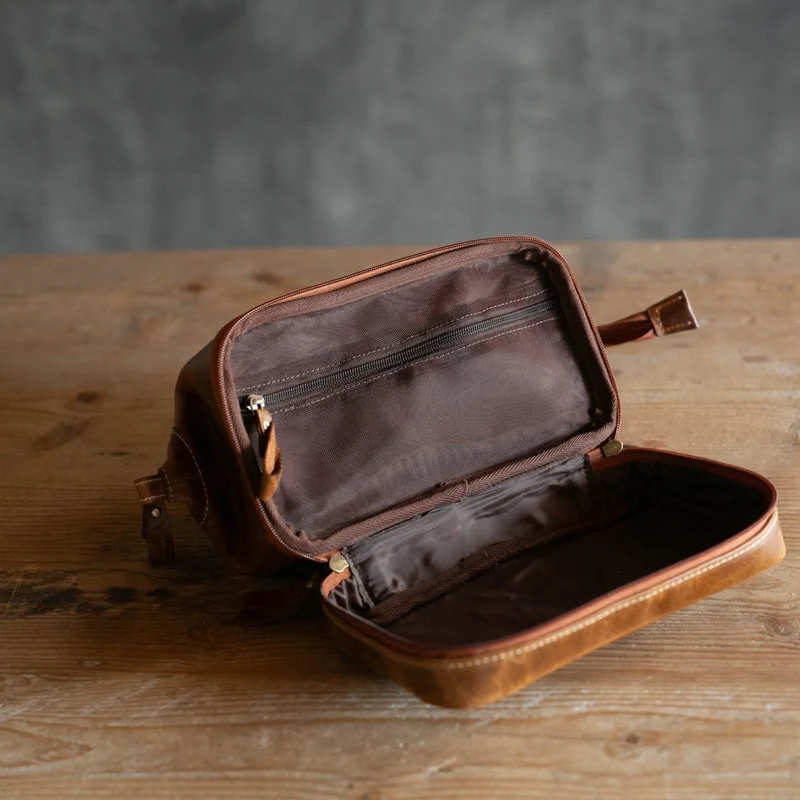 Kulturtasche Büffelleder