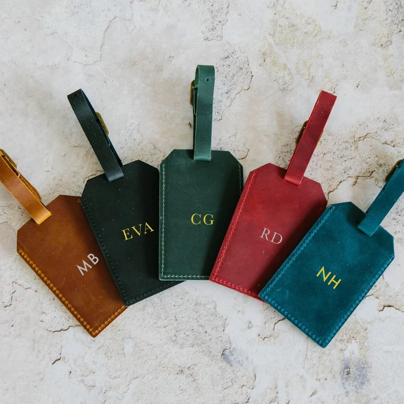 Kofferanhänger personalisiert aus Vintage Leder 'Sylvia'