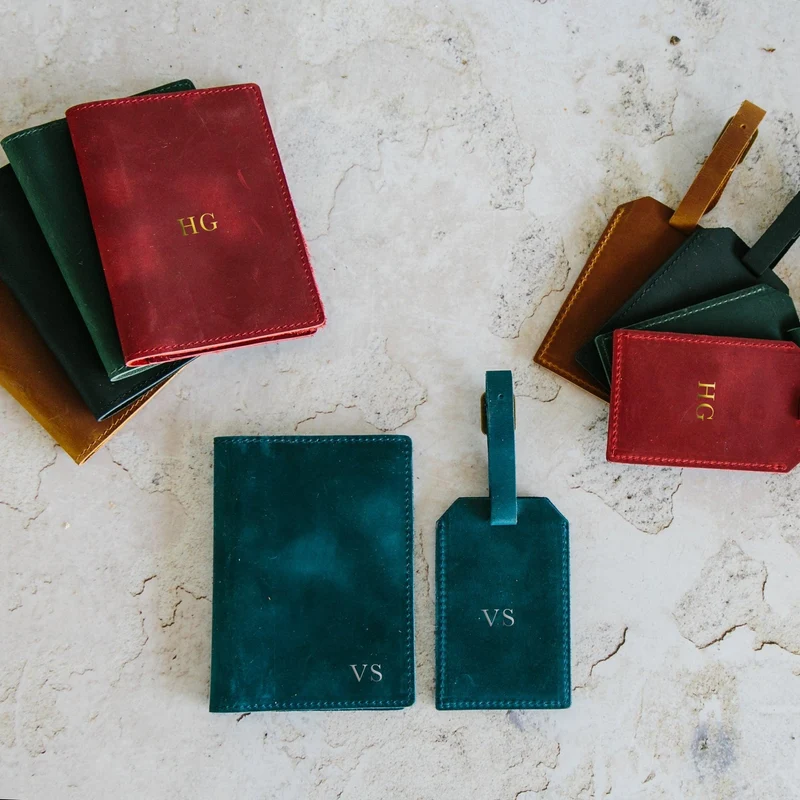 Kofferanhänger personalisiert aus Vintage Leder 'Sylvia'