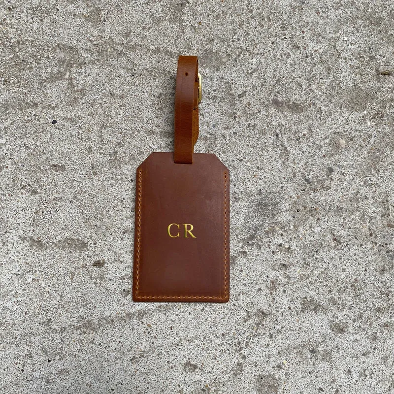 Kofferanhänger personalisiert aus Vintage Leder 'Sylvia'