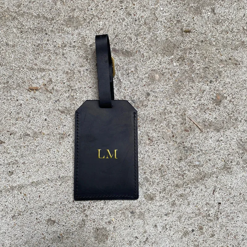 Kofferanhänger personalisiert aus Vintage Leder 'Sylvia'