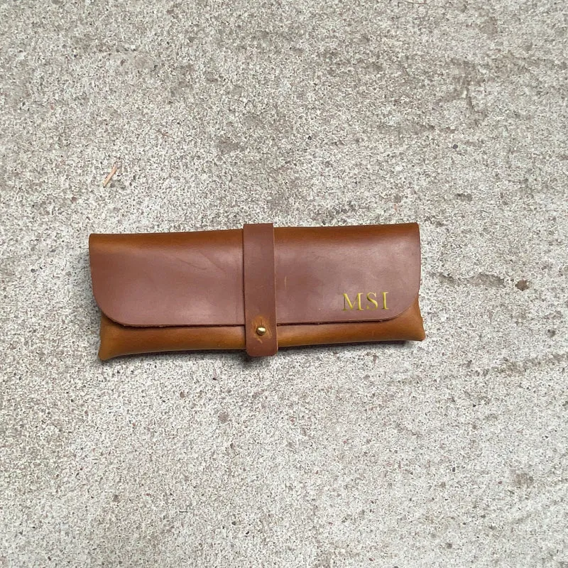 Leder-Etui mit Prägung personalisiert 'Lauren'