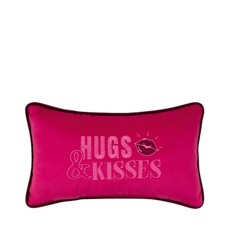 Pad Kissen PETITE Hugs & Kisses dark pink 18 x 32 cm