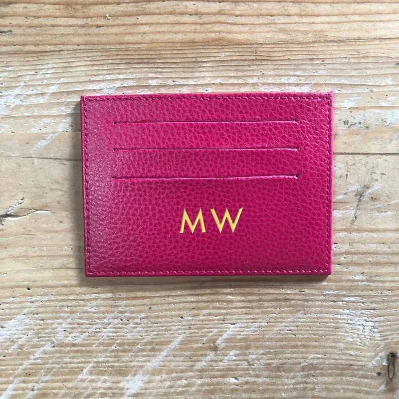 Cardholder mit Prägung Fuchsia