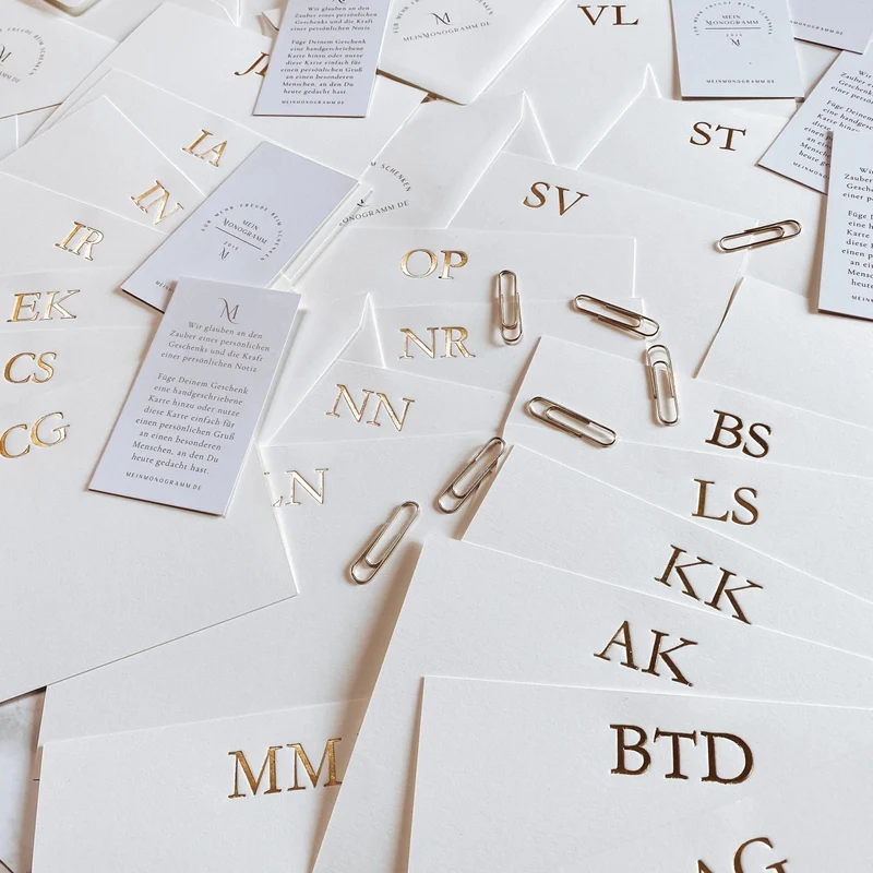 Notizkarte mit Monogramm