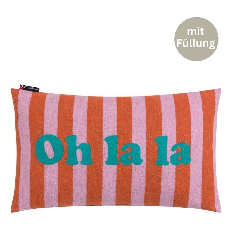SILVRETTA Kissen Oh la la dunkelorange 30 x 50 cm