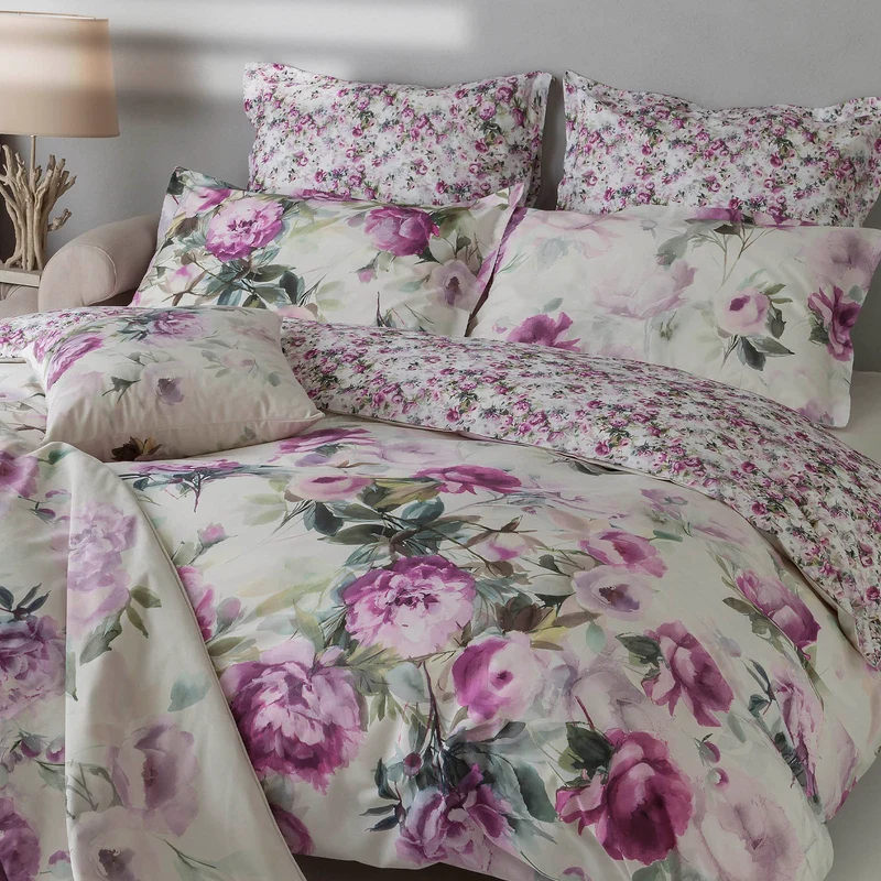 Completo Copripiumino moon peony Floreale in Percalle