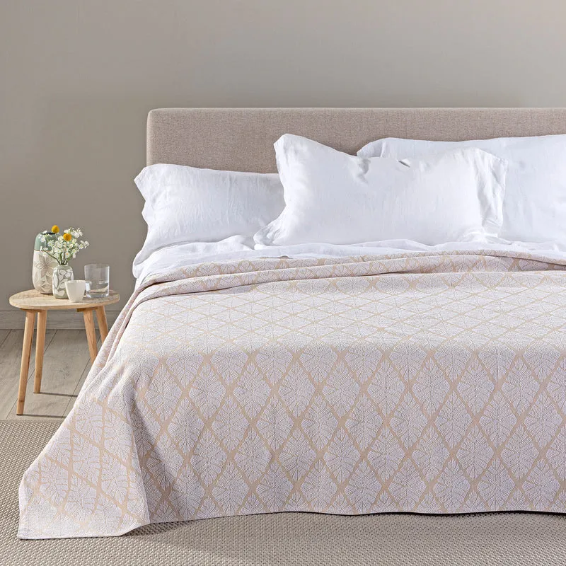 Copriletto Estivo acquamarina in Raso Jacquard
